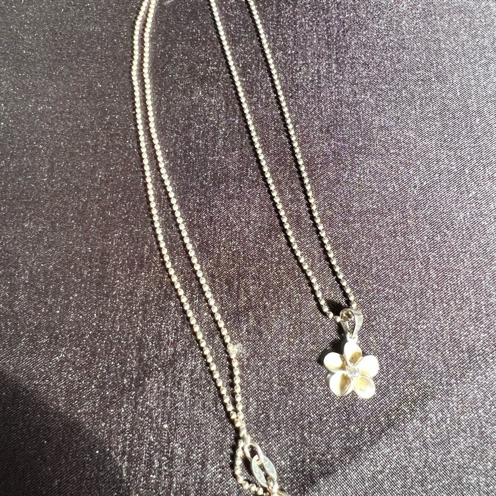 Plumeria flower 925 necklace